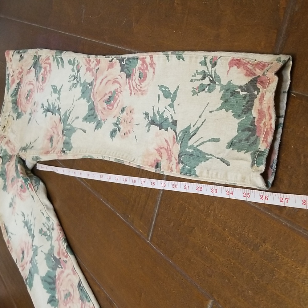Current Elliott The Stiletto Haystack Floral Cropped Ankle Jeans - Picture 8 of 11